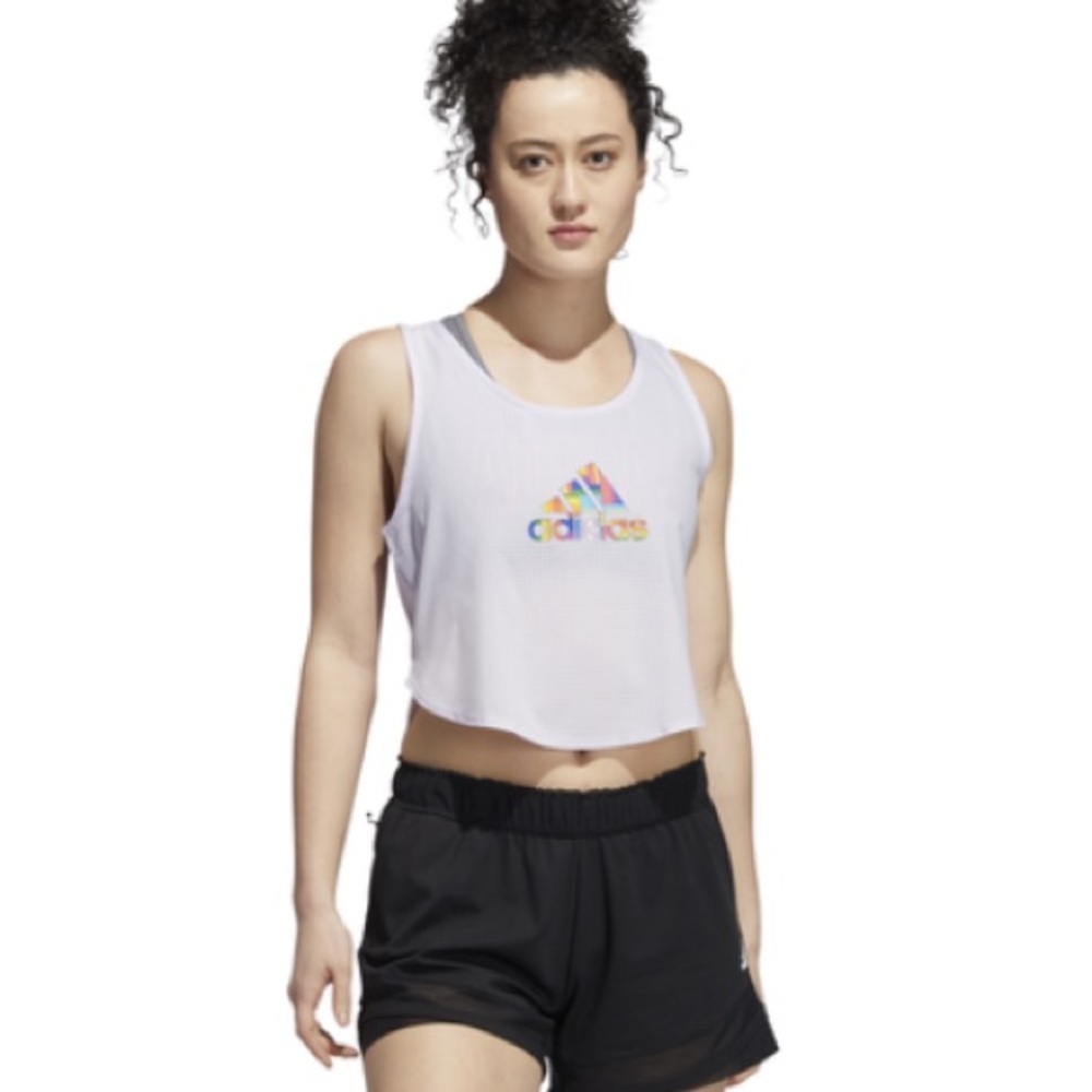 🆕 Women’s Adidas Pride Cropped Tank Top.NWT!